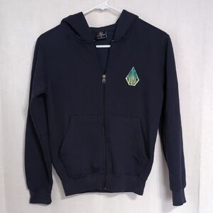 Volcom Navy Blue Full Zip Graphic Hoodie Size Small